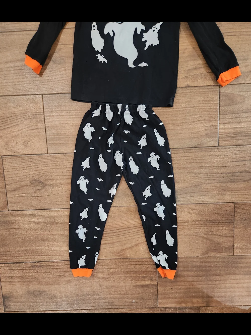 Kids ghost pajama set Kids Black & Orange Ghost Pajama SetUnisex Size 7